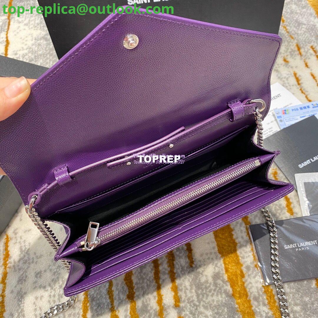 Replica YSL Saint Laurent Monogram Chain Wallet Grain De Poudre Textured Matelasse Leather Purple 7 Replica YSL Saint Laurent Monogram Chain Wallet Grain De Poudre Textured Matelasse Leather Purple 7