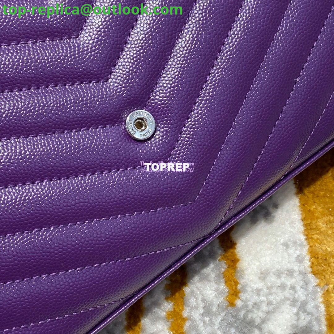 Replica YSL Saint Laurent Monogram Chain Wallet Grain De Poudre Textured Matelasse Leather Purple 8 Replica YSL Saint Laurent Monogram Chain Wallet Grain De Poudre Textured Matelasse Leather Purple 8