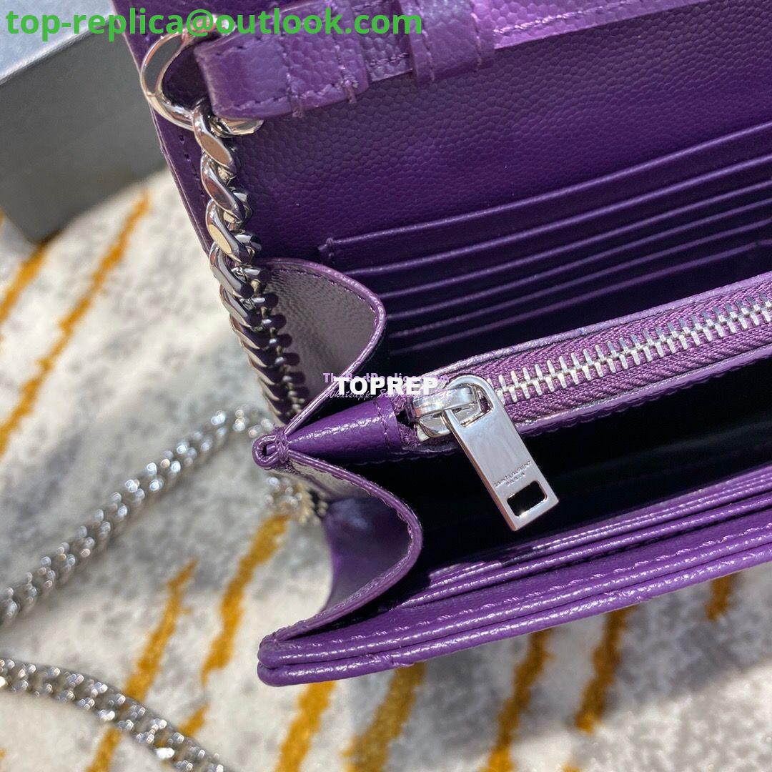 Replica YSL Saint Laurent Monogram Chain Wallet Grain De Poudre Textured Matelasse Leather Purple 10 Replica YSL Saint Laurent Monogram Chain Wallet Grain De Poudre Textured Matelasse Leather Purple 10