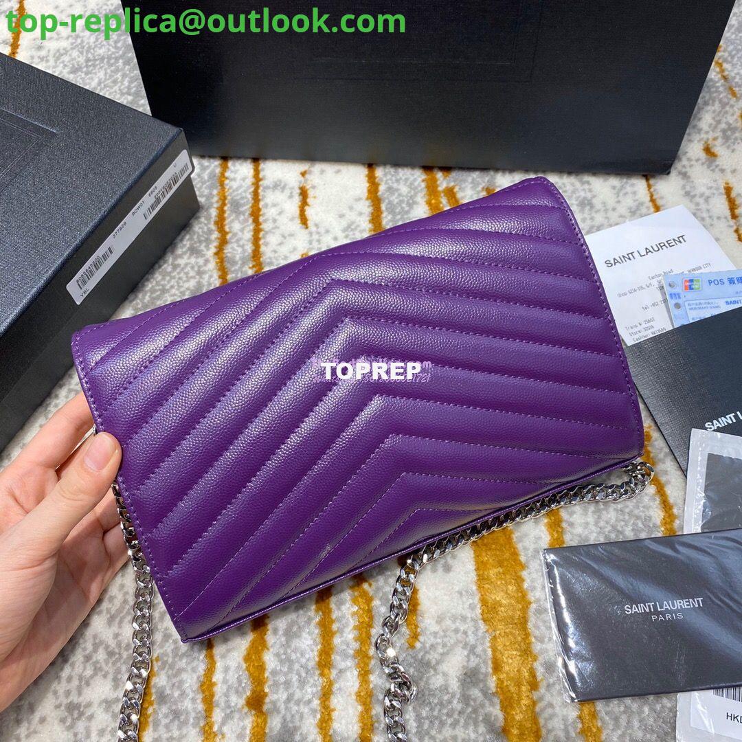 Replica YSL Saint Laurent Monogram Chain Wallet Grain De Poudre Textured Matelasse Leather Purple 12 Replica YSL Saint Laurent Monogram Chain Wallet Grain De Poudre Textured Matelasse Leather Purple 12