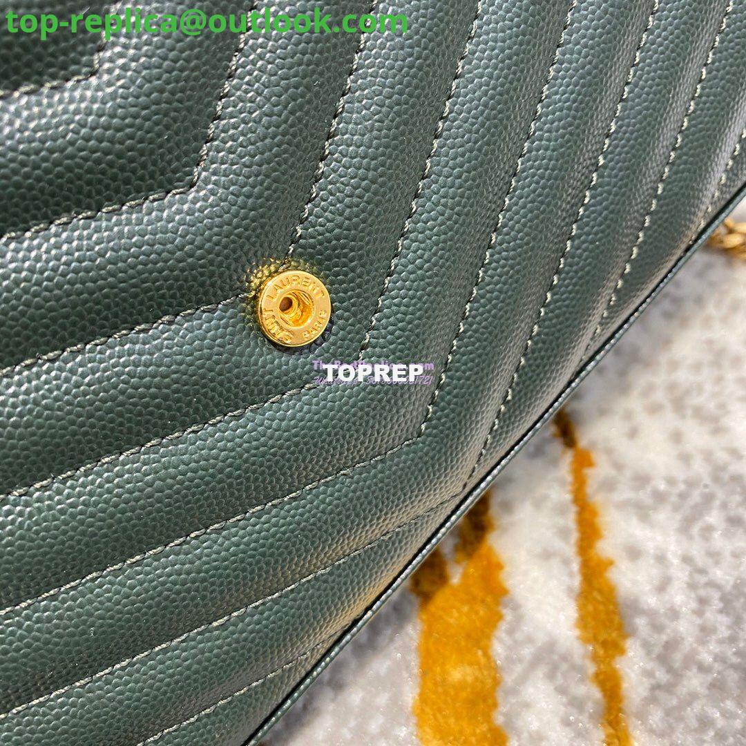 Replica YSL Saint Laurent Monogram Chain Wallet Grain De Poudre Textured Matelasse Leather Green 9 Replica YSL Saint Laurent Monogram Chain Wallet Grain De Poudre Textured Matelasse Leather Green 9