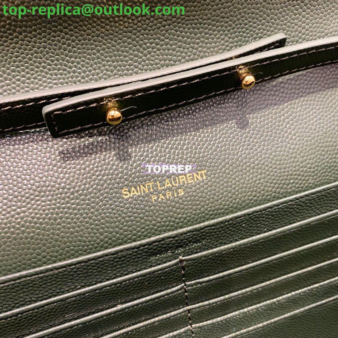 Replica YSL Saint Laurent Monogram Chain Wallet Grain De Poudre Textured Matelasse Leather Green 10 Replica YSL Saint Laurent Monogram Chain Wallet Grain De Poudre Textured Matelasse Leather Green 10