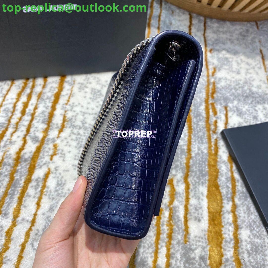 Replica YSL Classic Medium Kate Monogram Saint Laurent Tassel Satchel In Blue Crocodile Embossed Shiny Leather 354119 5 Replica YSL Classic Medium Kate Monogram Saint Laurent Tassel Satchel In Blue Crocodile Embossed Shiny Leather 354119 5