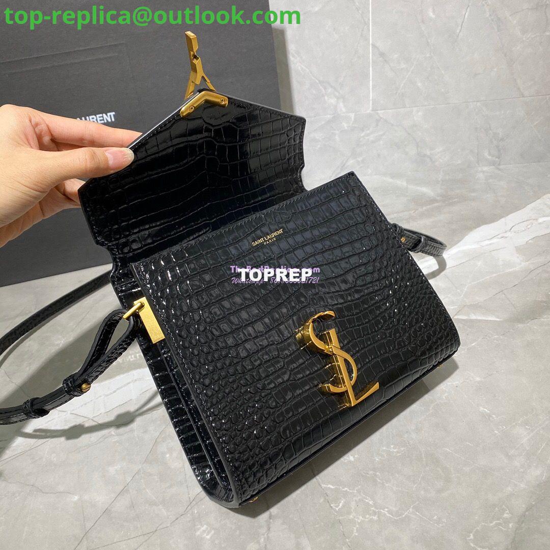 Replica YSL Saint Laurent Cassandra Mini Top Handle Bag In Crocodile Embossed Shiny Leather 602716 Black 9 Replica YSL Saint Laurent Cassandra Mini Top Handle Bag In Crocodile Embossed Shiny Leather 602716 Black 9