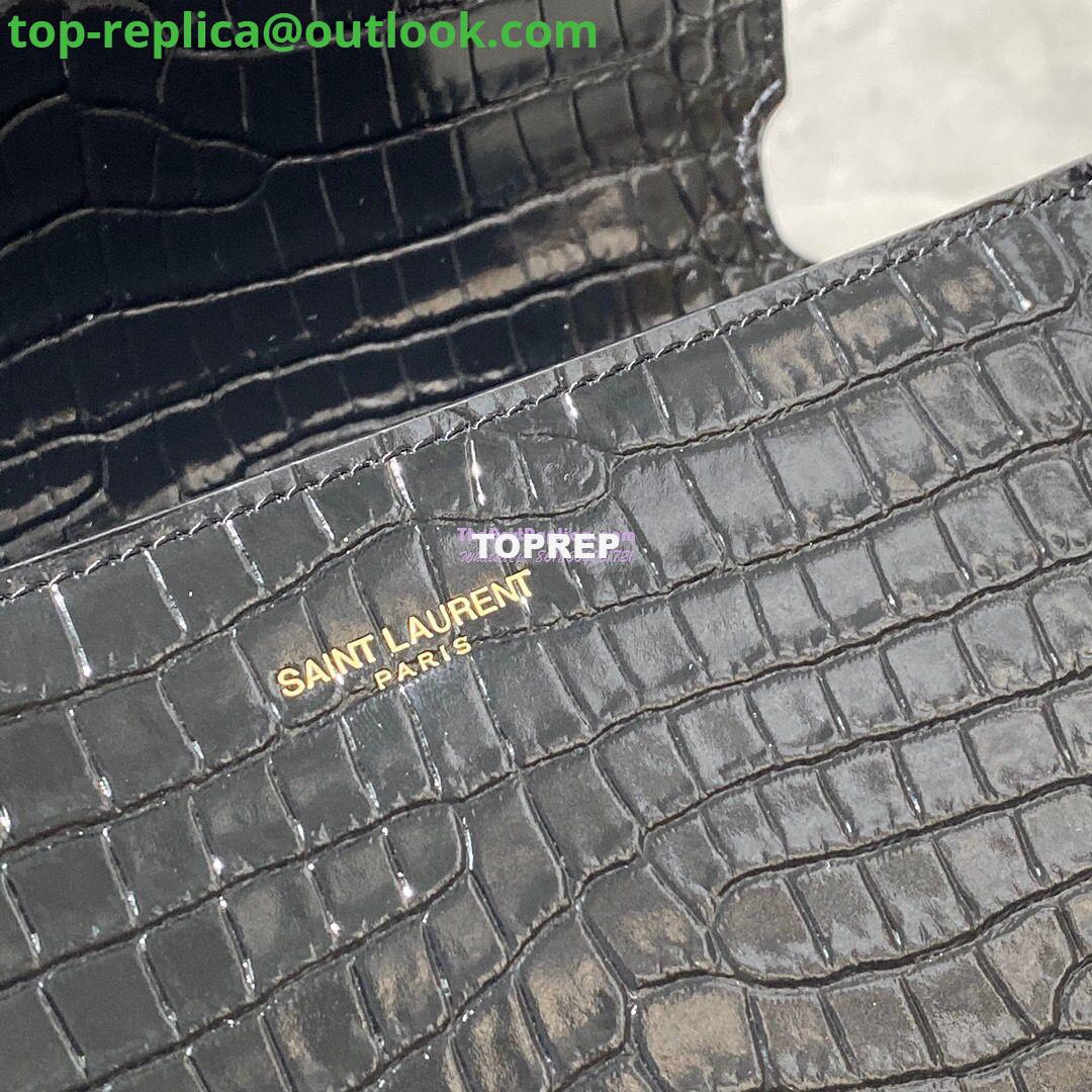Replica YSL Saint Laurent Cassandra Mini Top Handle Bag In Crocodile Embossed Shiny Leather 602716 Black 11 Replica YSL Saint Laurent Cassandra Mini Top Handle Bag In Crocodile Embossed Shiny Leather 602716 Black 11
