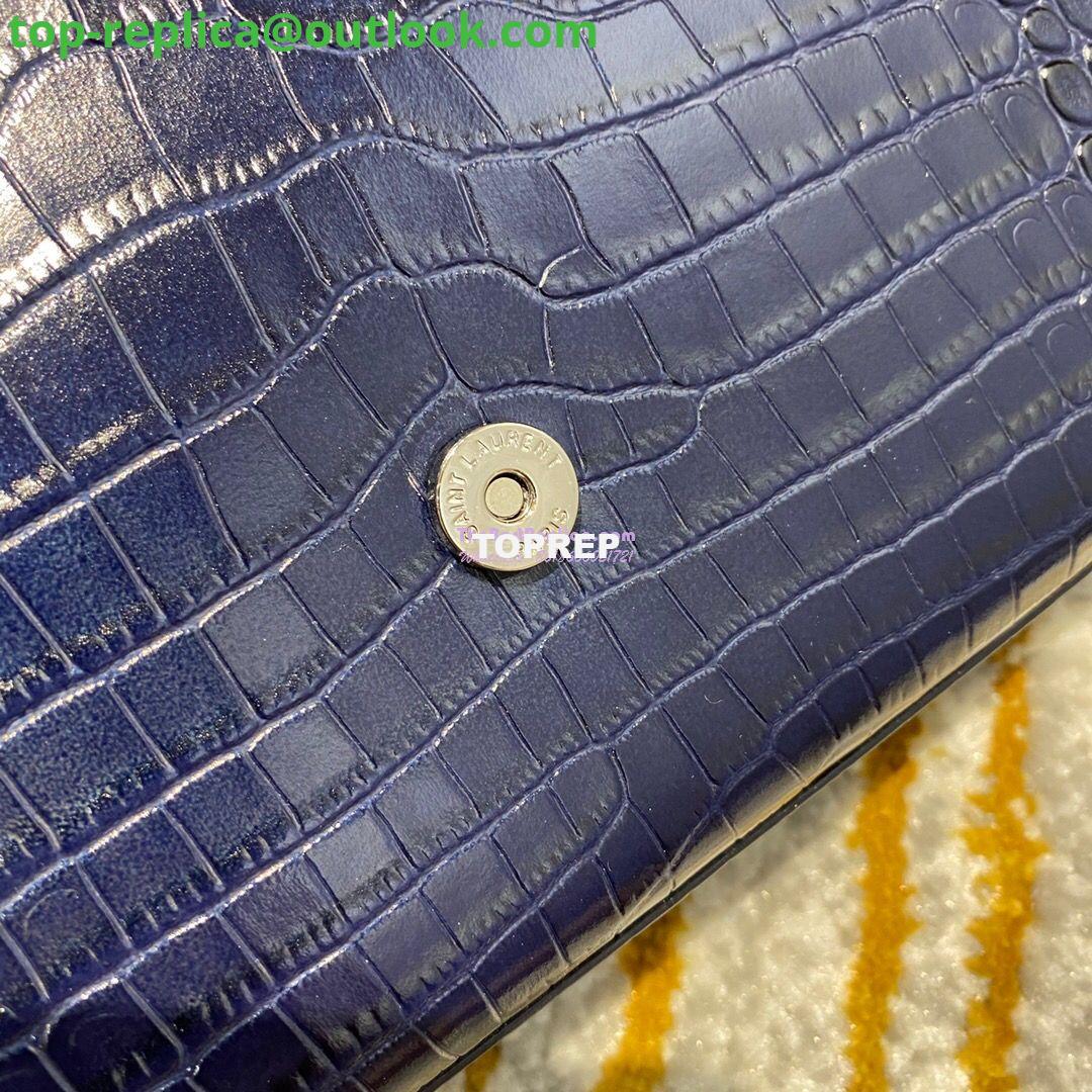 Replica YSL Classic Medium Kate Monogram Saint Laurent Tassel Satchel In Blue Crocodile Embossed Shiny Leather 354119 12 Replica YSL Classic Medium Kate Monogram Saint Laurent Tassel Satchel In Blue Crocodile Embossed Shiny Leather 354119 12