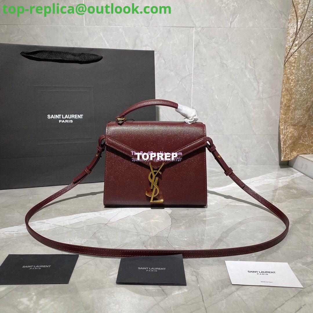 Replica YSL Saint Laurent Cassandra Mini Top Handle Bag In Grain De Poudre Embossed Leather 602716 DarkRed Replica YSL Saint Laurent Cassandra Mini Top Handle Bag In Grain De Poudre Embossed Leather 602716 DarkRed