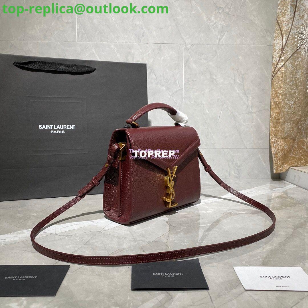 Replica YSL Saint Laurent Cassandra Mini Top Handle Bag In Grain De Poudre Embossed Leather 602716 DarkRed 3 Replica YSL Saint Laurent Cassandra Mini Top Handle Bag In Grain De Poudre Embossed Leather 602716 DarkRed 3