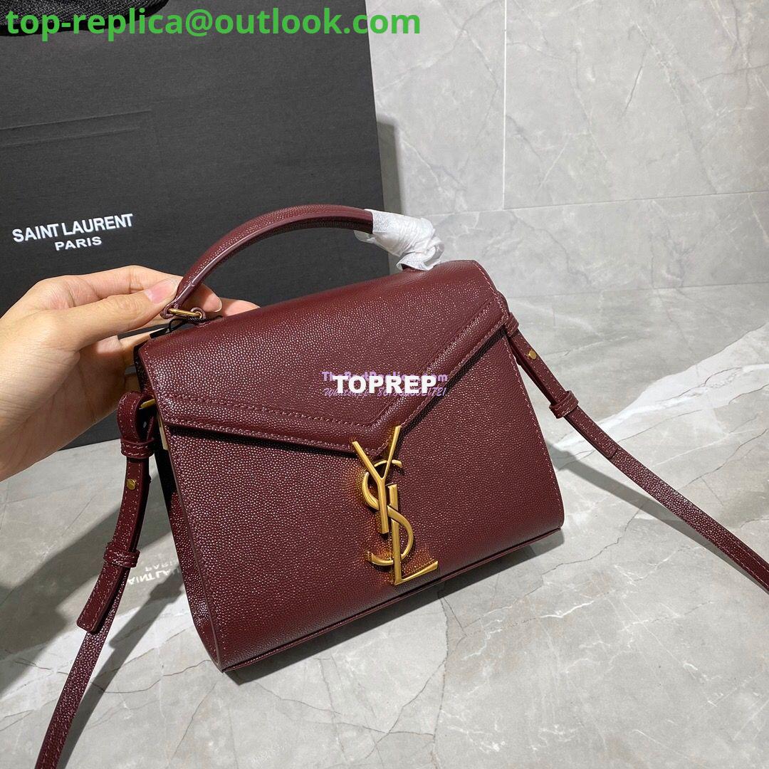 Replica YSL Saint Laurent Cassandra Mini Top Handle Bag In Grain De Poudre Embossed Leather 602716 DarkRed 4 Replica YSL Saint Laurent Cassandra Mini Top Handle Bag In Grain De Poudre Embossed Leather 602716 DarkRed 4
