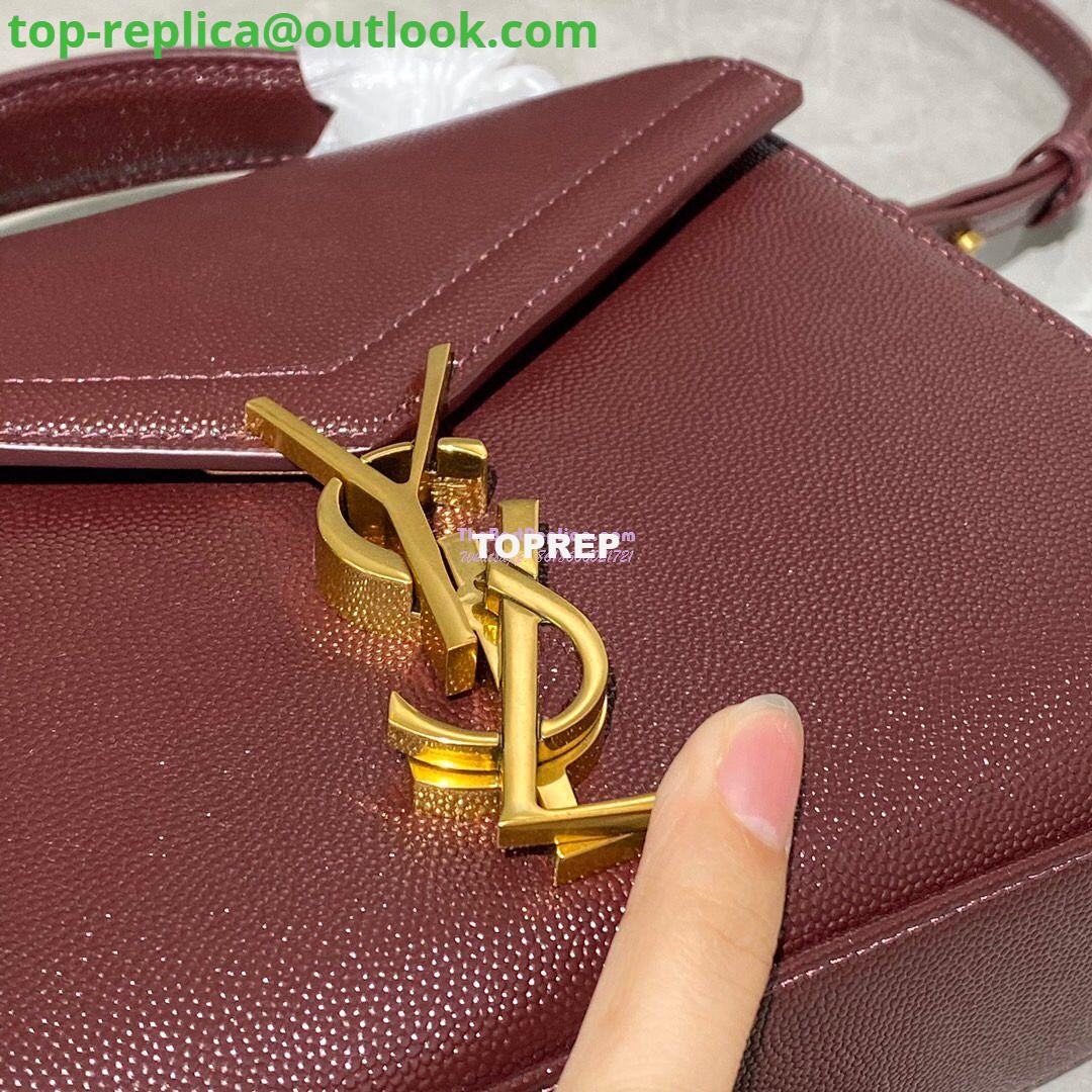 Replica YSL Saint Laurent Cassandra Mini Top Handle Bag In Grain De Poudre Embossed Leather 602716 DarkRed 6 Replica YSL Saint Laurent Cassandra Mini Top Handle Bag In Grain De Poudre Embossed Leather 602716 DarkRed 6
