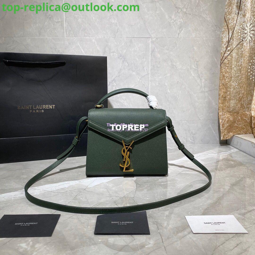 Replica YSL Saint Laurent Cassandra Mini Top Handle Bag In Grain De Poudre Embossed Leather 602716 Green Replica YSL Saint Laurent Cassandra Mini Top Handle Bag In Grain De Poudre Embossed Leather 602716 Green