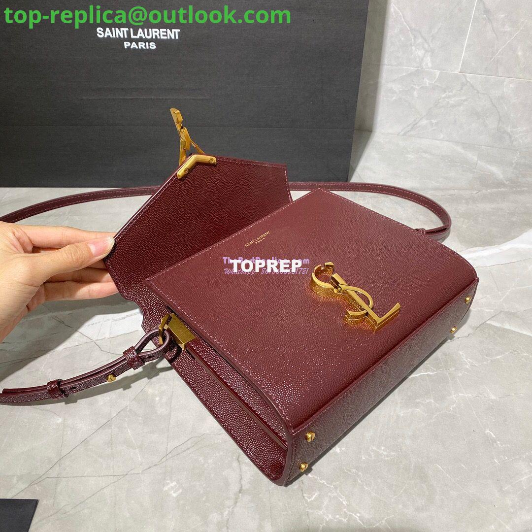 Replica YSL Saint Laurent Cassandra Mini Top Handle Bag In Grain De Poudre Embossed Leather 602716 DarkRed 8 Replica YSL Saint Laurent Cassandra Mini Top Handle Bag In Grain De Poudre Embossed Leather 602716 DarkRed 8