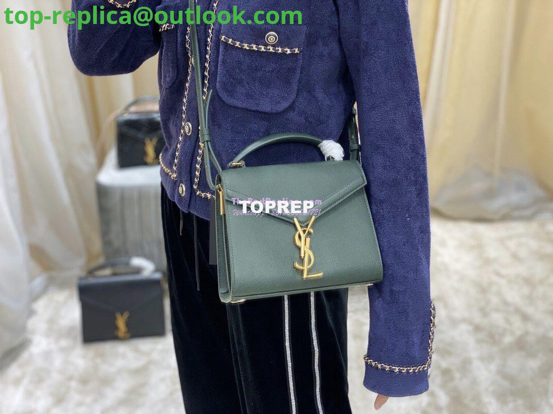 Replica YSL Saint Laurent Cassandra Mini Top Handle Bag In Grain De Poudre Embossed Leather 602716 Green 10 Replica YSL Saint Laurent Cassandra Mini Top Handle Bag In Grain De Poudre Embossed Leather 602716 Green 10