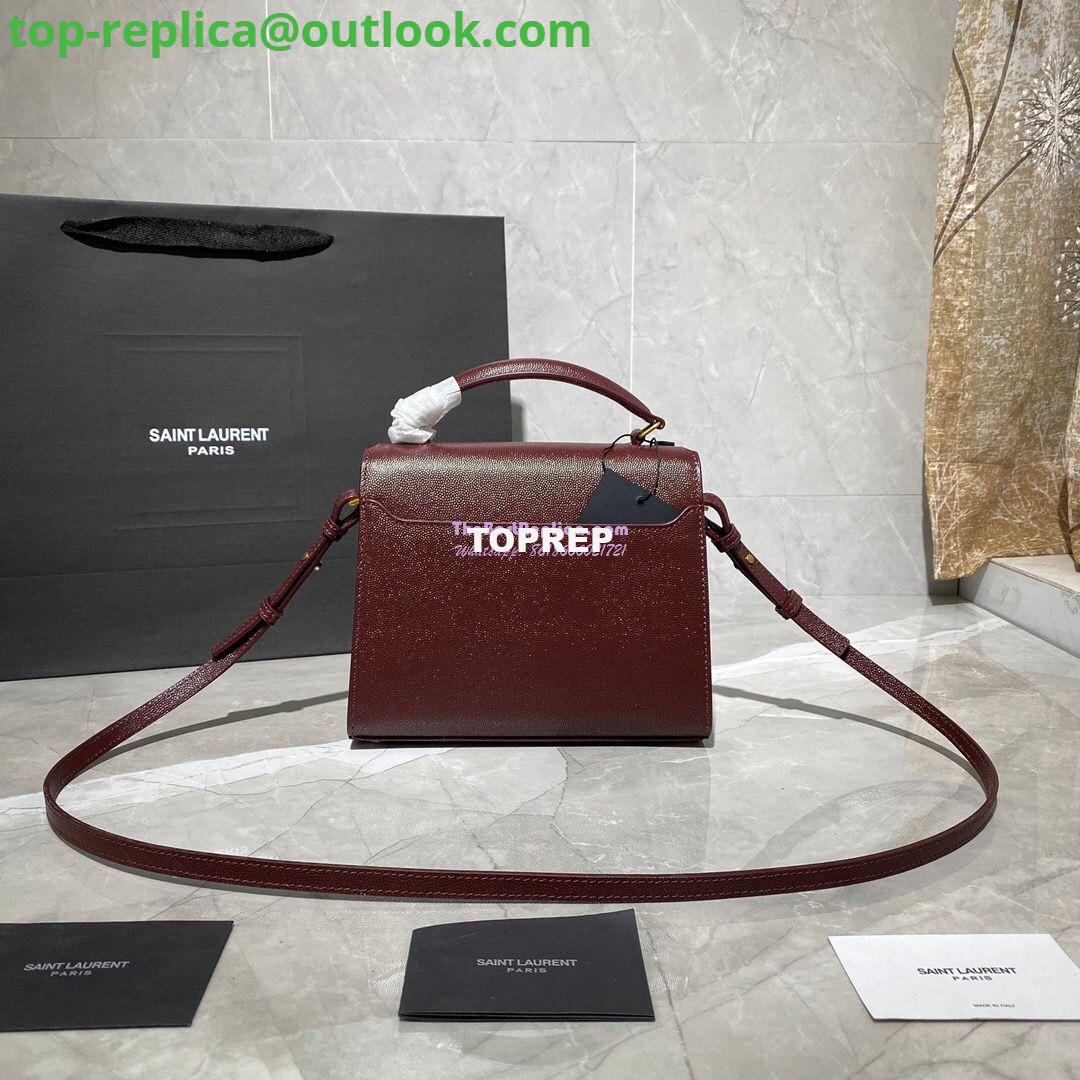 Replica YSL Saint Laurent Cassandra Mini Top Handle Bag In Grain De Poudre Embossed Leather 602716 DarkRed 13 Replica YSL Saint Laurent Cassandra Mini Top Handle Bag In Grain De Poudre Embossed Leather 602716 DarkRed 13