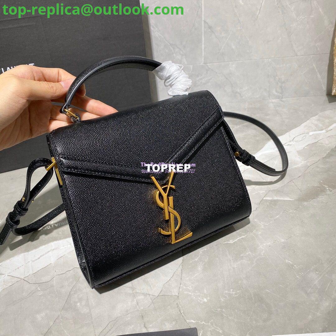 Replica YSL Saint Laurent Cassandra Mini Top Handle Bag In Grain De Poudre Embossed Leather 602716 Black 4 Replica YSL Saint Laurent Cassandra Mini Top Handle Bag In Grain De Poudre Embossed Leather 602716 Black 4
