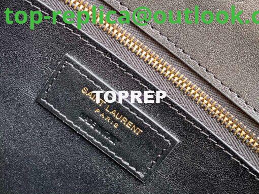 Replica YSL Saint Laurent Cassandra Monogram Clasp Bag In turtle Embossed Shiny Leather Black 10