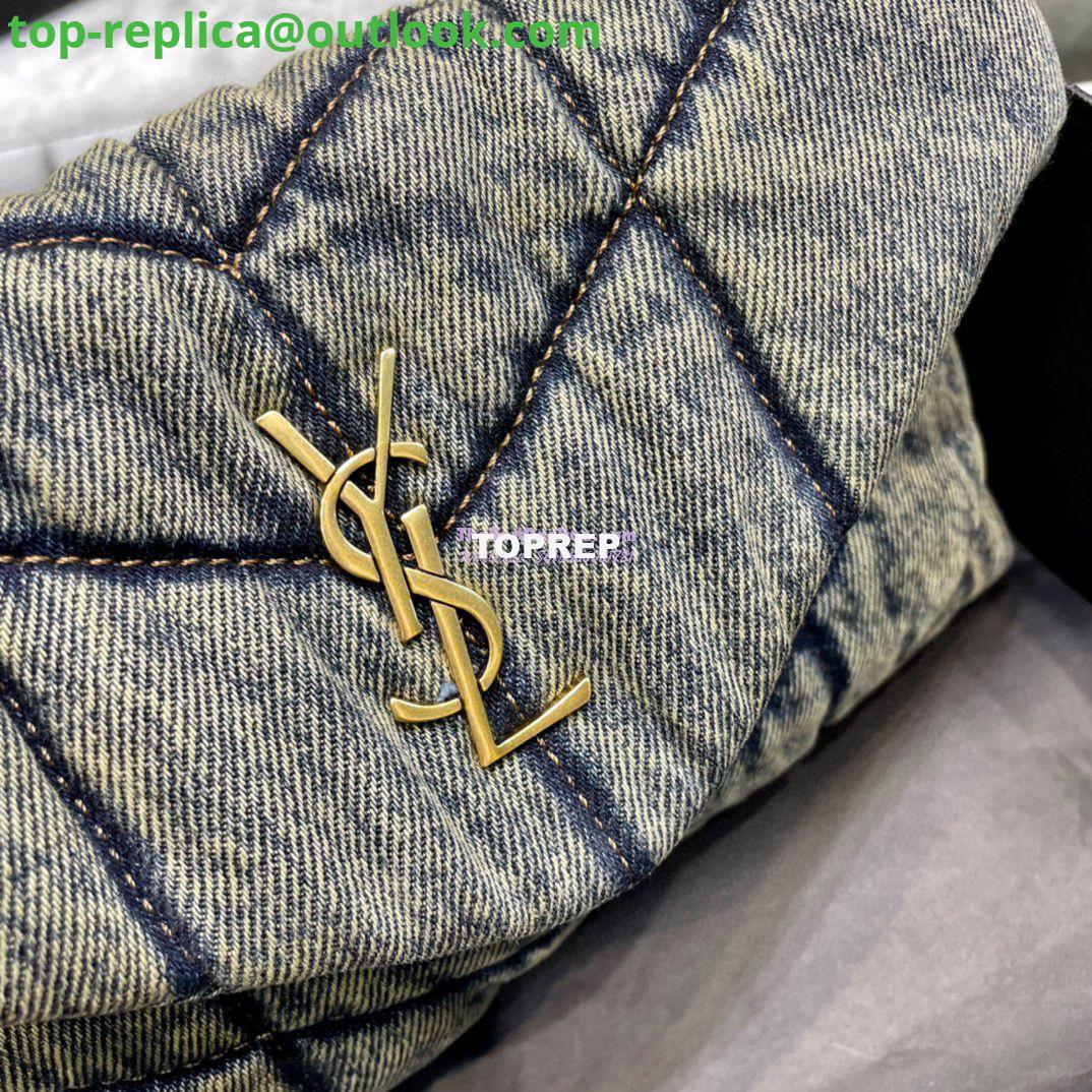 Replica Saint Laurent YSL Loulou Puffer Mini Bag In Quilted Vintage Denim And Suede 5 Replica Saint Laurent YSL Loulou Puffer Mini Bag In Quilted Vintage Denim And Suede 5