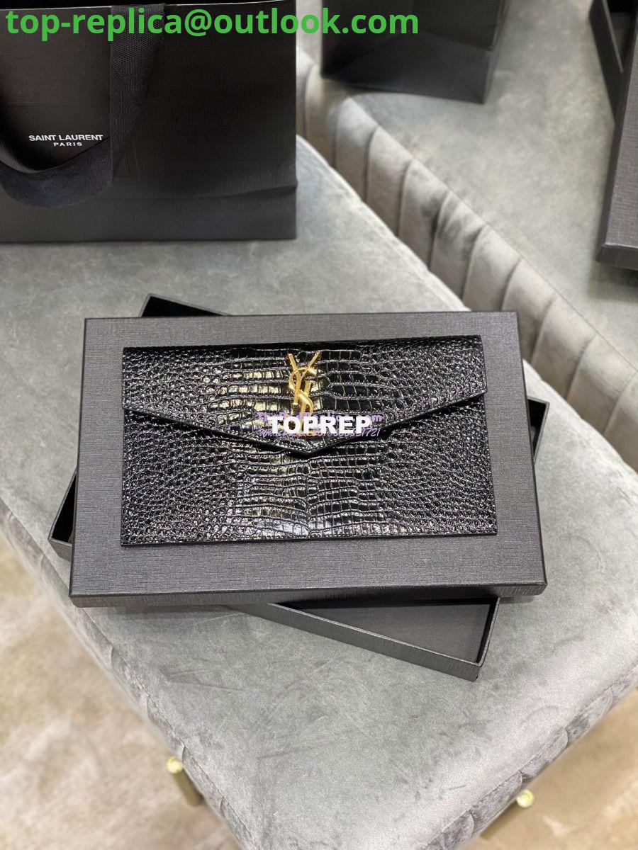 Replica YSL Saint Laurent Uptown Pouch In Crocodile Embossed Shiny Leather 565739 2 Replica YSL Saint Laurent Uptown Pouch In Crocodile Embossed Shiny Leather 565739 2