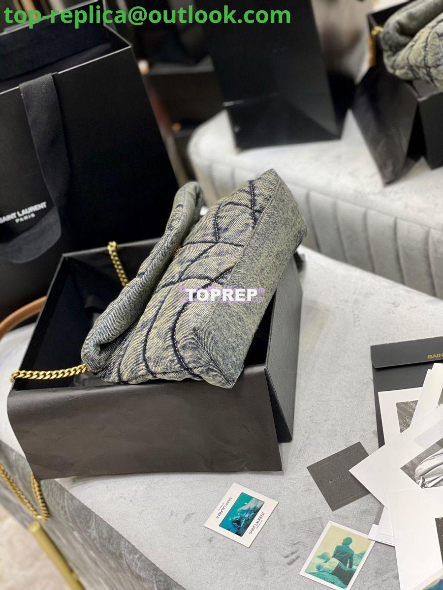 Replica Saint Laurent YSL Loulou Puffer Mini Bag In Quilted Vintage Denim And Suede 8 Replica Saint Laurent YSL Loulou Puffer Mini Bag In Quilted Vintage Denim And Suede 8