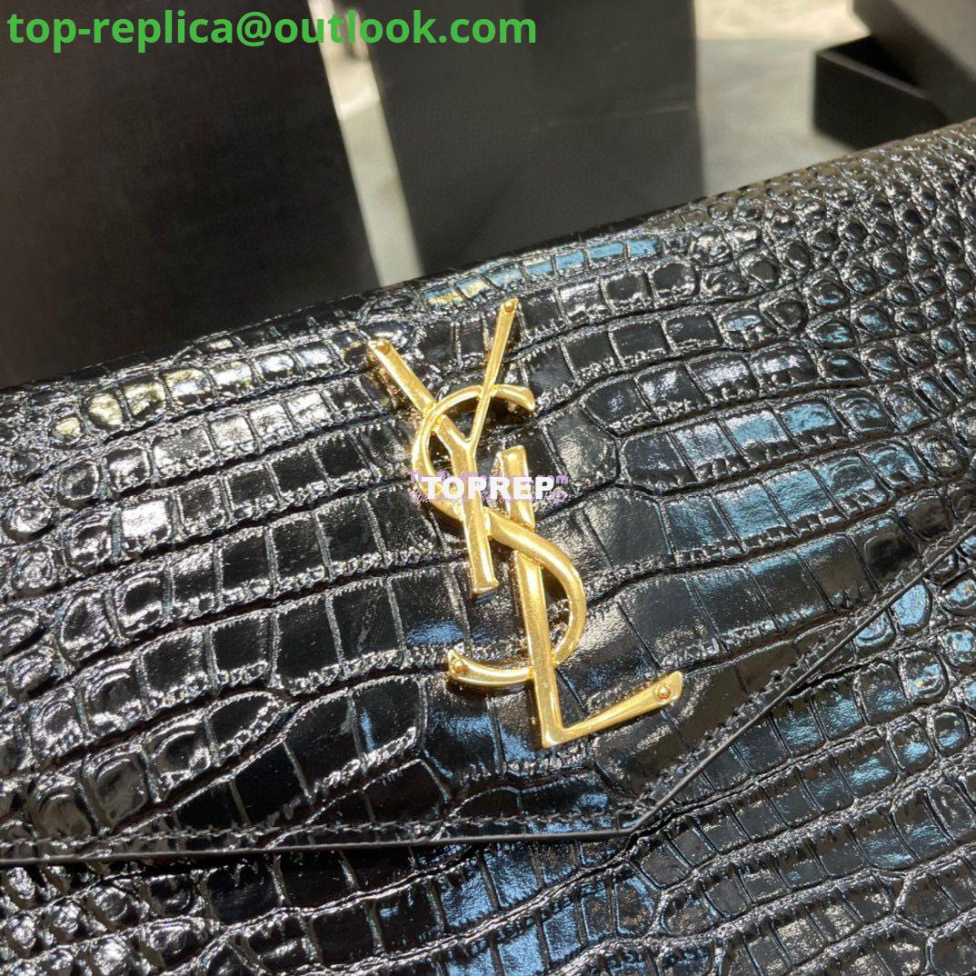 Replica YSL Saint Laurent Uptown Pouch In Crocodile Embossed Shiny Leather 565739 4 Replica YSL Saint Laurent Uptown Pouch In Crocodile Embossed Shiny Leather 565739 4