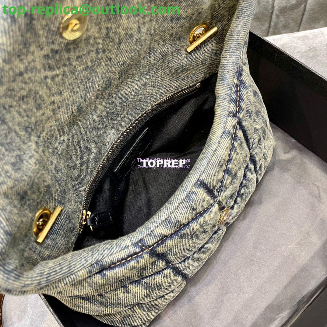 Replica Saint Laurent YSL Loulou Puffer Mini Bag In Quilted Vintage Denim And Suede 9 Replica Saint Laurent YSL Loulou Puffer Mini Bag In Quilted Vintage Denim And Suede 9