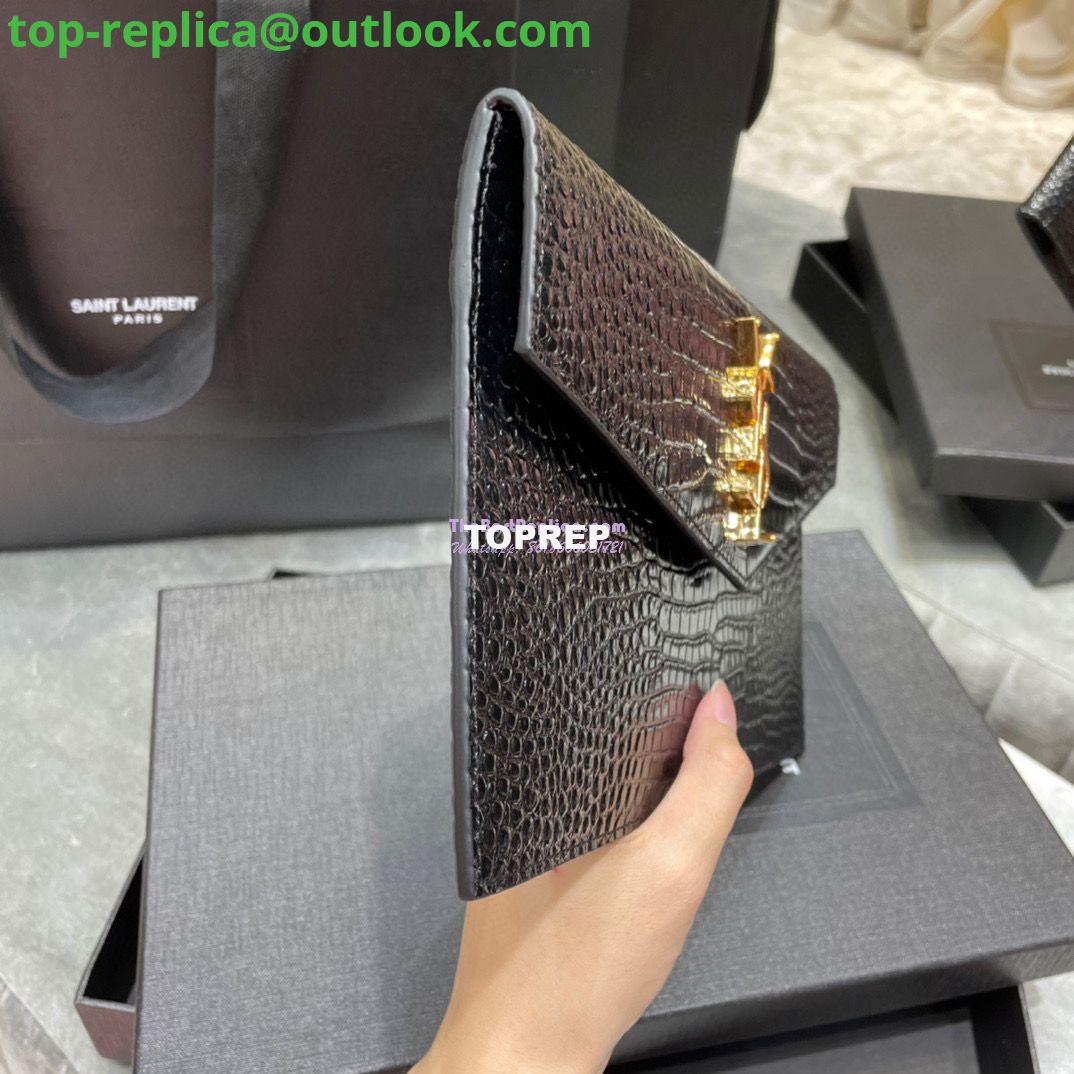 Replica YSL Saint Laurent Uptown Pouch In Crocodile Embossed Shiny Leather 565739 5 Replica YSL Saint Laurent Uptown Pouch In Crocodile Embossed Shiny Leather 565739 5