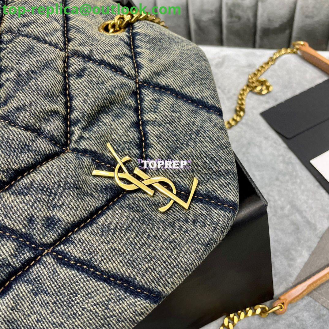 Replica Saint Laurent YSL Loulou Puffer Mini Bag In Quilted Vintage Denim And Suede 11 Replica Saint Laurent YSL Loulou Puffer Mini Bag In Quilted Vintage Denim And Suede 11