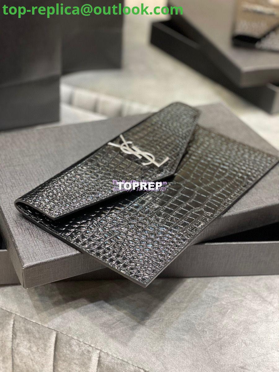 Replica YSL Saint Laurent Uptown Pouch In Crocodile Embossed Shiny Leather 565739 9 Replica YSL Saint Laurent Uptown Pouch In Crocodile Embossed Shiny Leather 565739 9