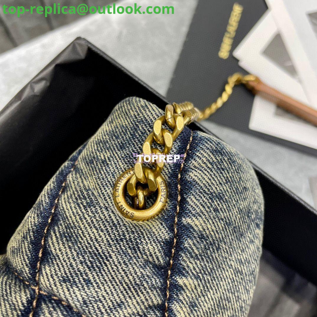 Replica Saint Laurent YSL Loulou Puffer Mini Bag In Quilted Vintage Denim And Suede 12 Replica Saint Laurent YSL Loulou Puffer Mini Bag In Quilted Vintage Denim And Suede 12