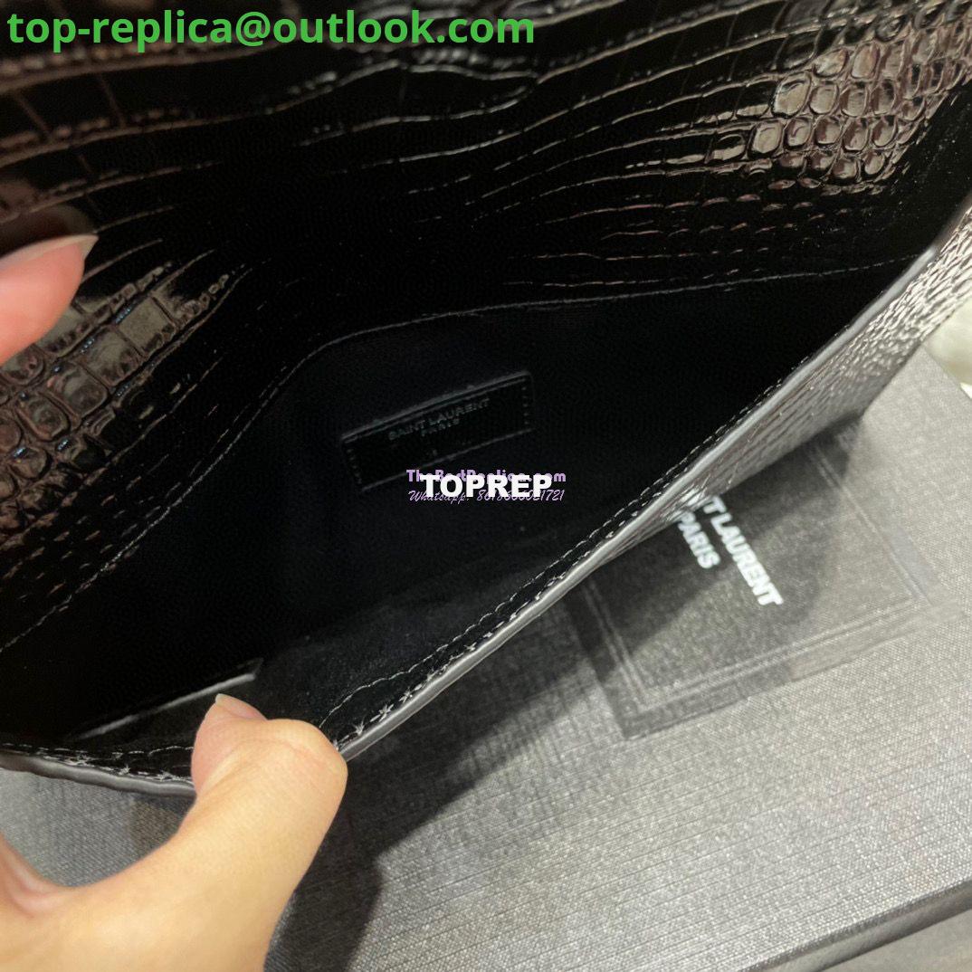 Replica YSL Saint Laurent Uptown Pouch In Crocodile Embossed Shiny Leather 565739 14 Replica YSL Saint Laurent Uptown Pouch In Crocodile Embossed Shiny Leather 565739 14