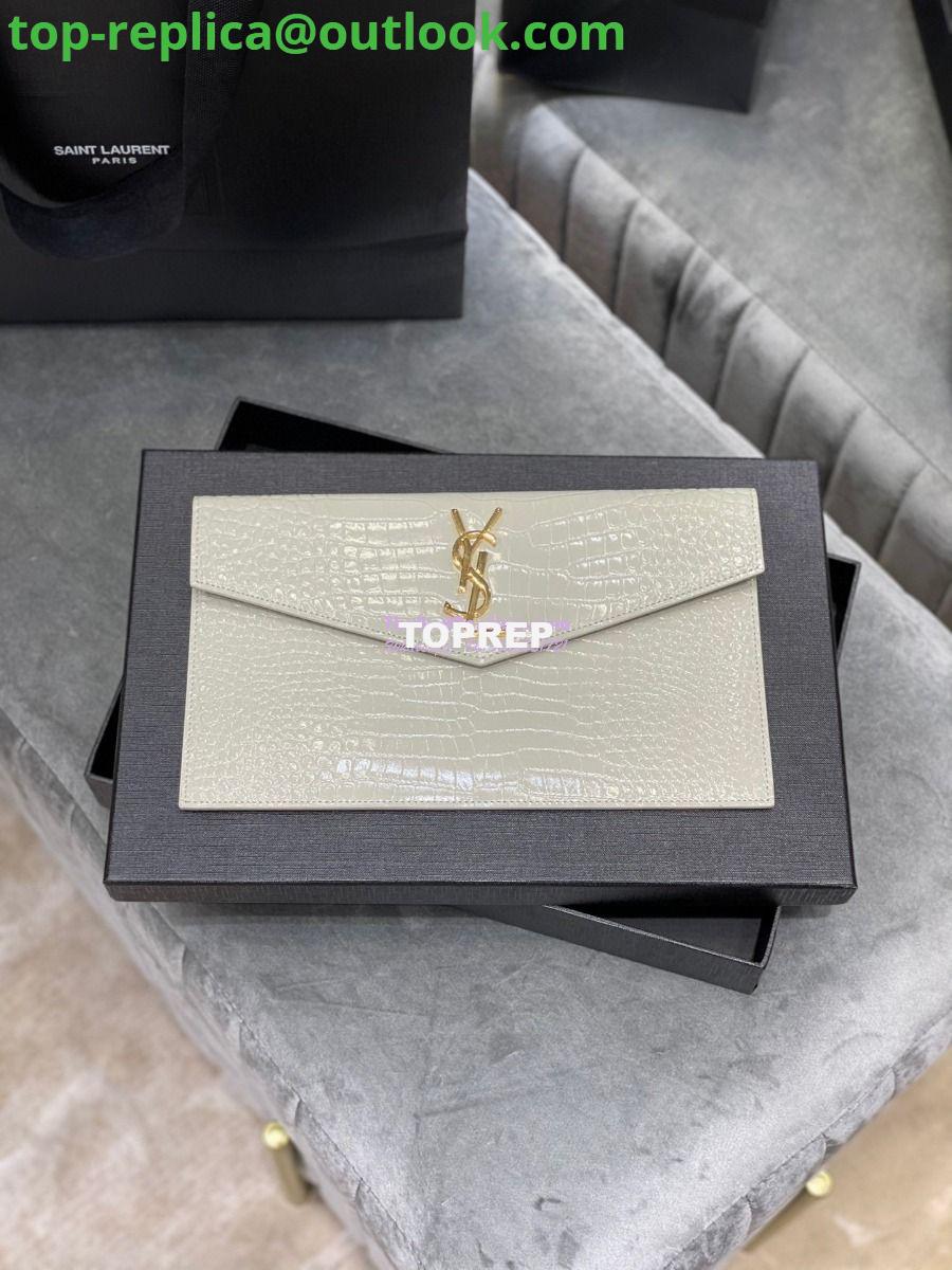 Replica YSL Saint Laurent Uptown Pouch In Crocodile Embossed Shiny Leather 565739 15 Replica YSL Saint Laurent Uptown Pouch In Crocodile Embossed Shiny Leather 565739 15