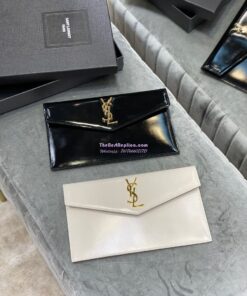 Replica YSL Saint Laurent Uptown Pouch In Shiny Smooth Leather 565739