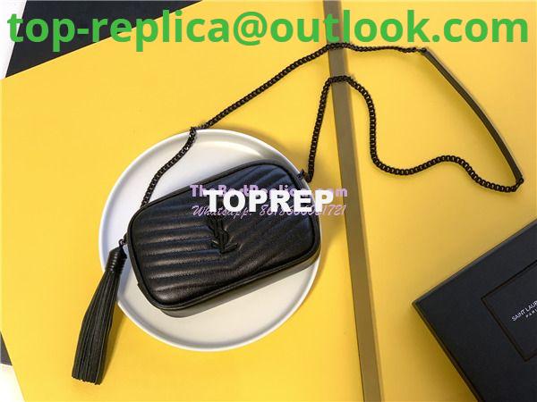 Replica YSL Saint Laurent Grain De Poudre Matelasse Monogram Mini Lou Camera Bag black with bhw Replica YSL Saint Laurent Grain De Poudre Matelasse Monogram Mini Lou Camera Bag black with bhw