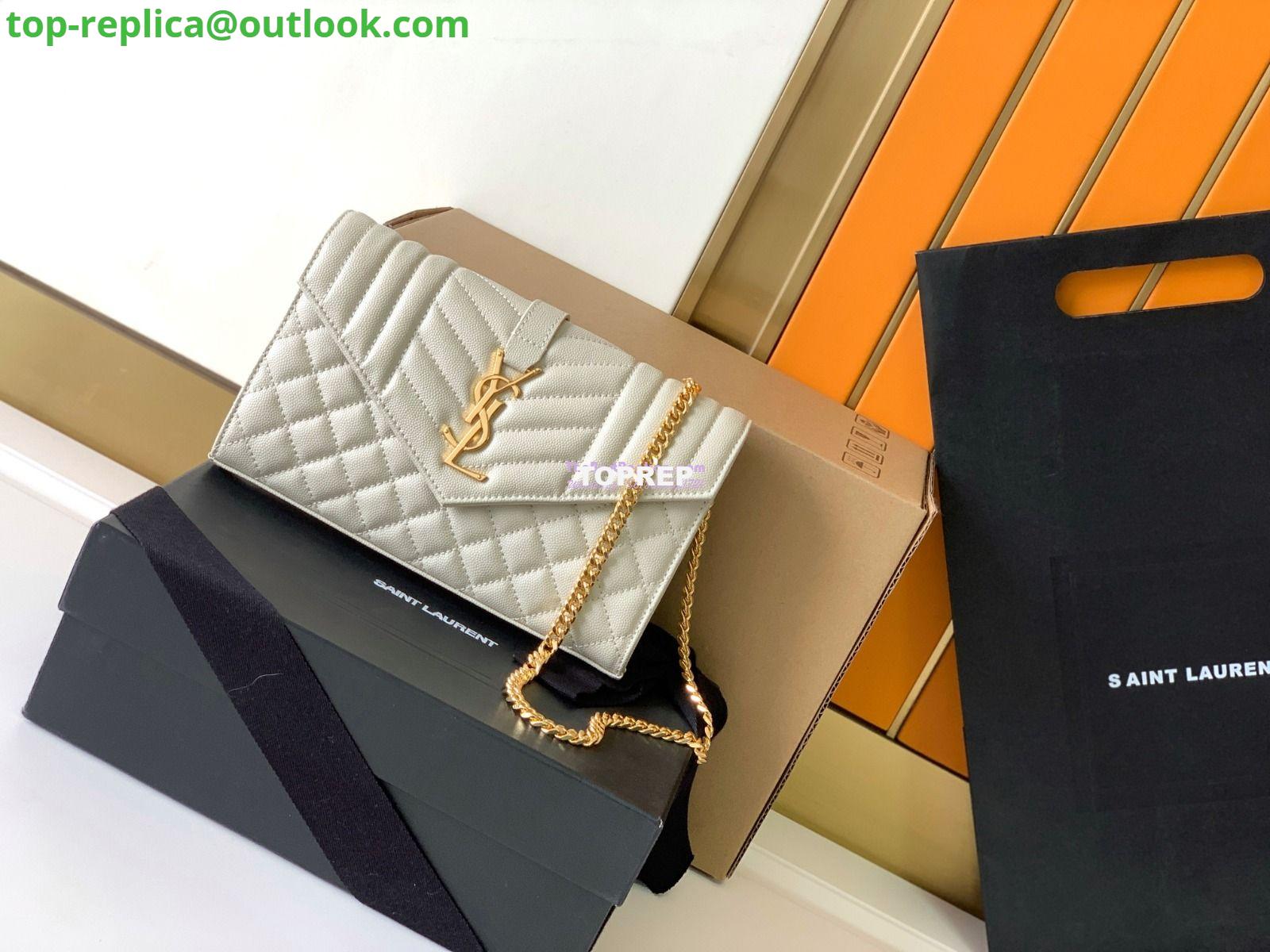 Replica YSL Saint Laurent Monogram Chain Wallet In Mix Matelassé Grain De Poudre Embossed Leather 620280 White 2 Replica YSL Saint Laurent Monogram Chain Wallet In Mix Matelassé Grain De Poudre Embossed Leather 620280 White 2