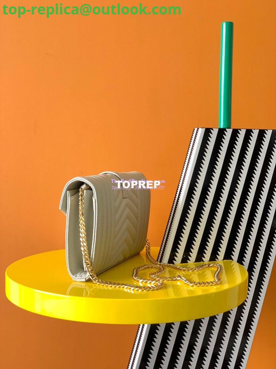 Replica YSL Saint Laurent Monogram Chain Wallet In Mix Matelassé Grain De Poudre Embossed Leather 620280 White 3 Replica YSL Saint Laurent Monogram Chain Wallet In Mix Matelassé Grain De Poudre Embossed Leather 620280 White 3