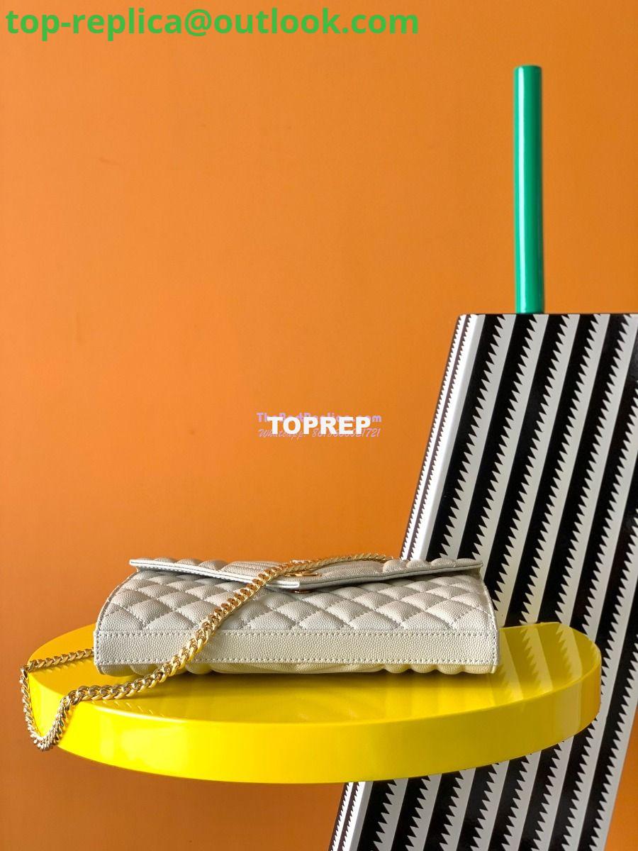 Replica YSL Saint Laurent Monogram Chain Wallet In Mix Matelassé Grain De Poudre Embossed Leather 620280 White 4 Replica YSL Saint Laurent Monogram Chain Wallet In Mix Matelassé Grain De Poudre Embossed Leather 620280 White 4