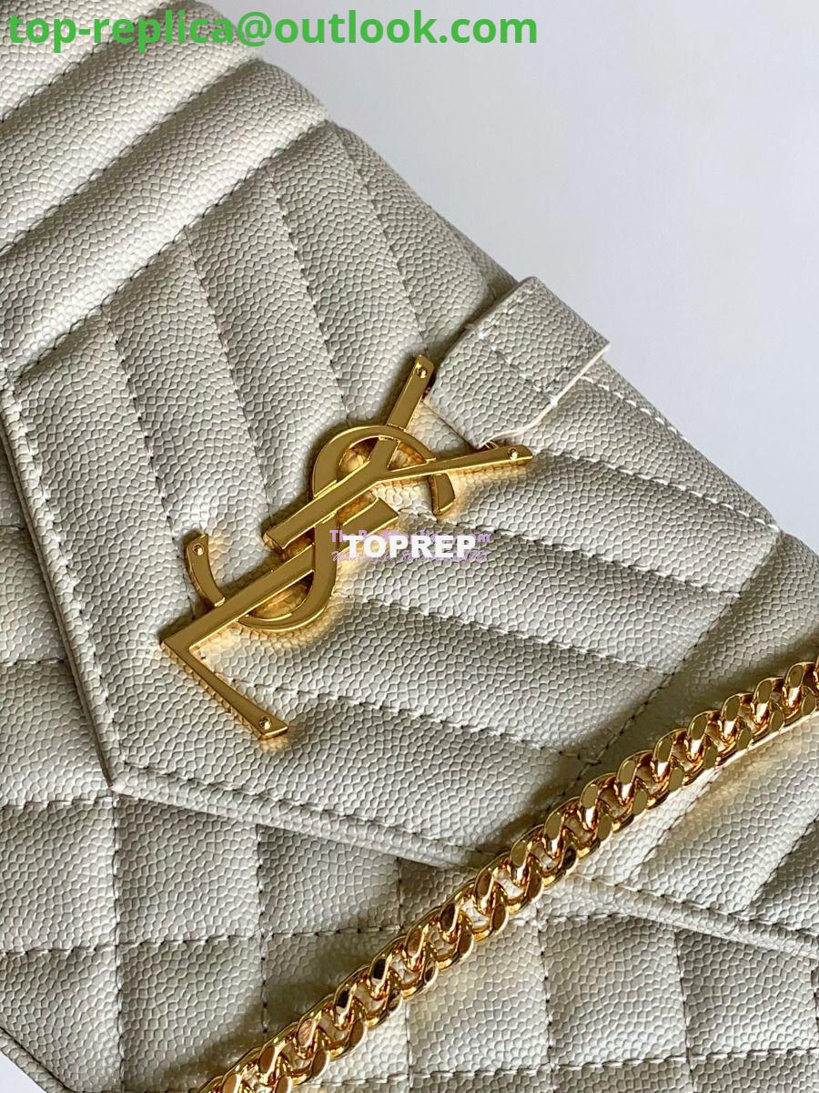 Replica YSL Saint Laurent Monogram Chain Wallet In Mix Matelassé Grain De Poudre Embossed Leather 620280 White 6 Replica YSL Saint Laurent Monogram Chain Wallet In Mix Matelassé Grain De Poudre Embossed Leather 620280 White 6