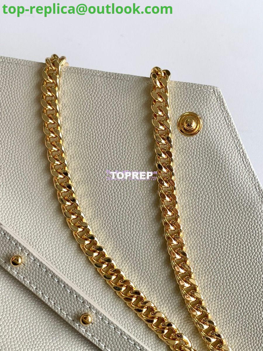 Replica YSL Saint Laurent Monogram Chain Wallet In Mix Matelassé Grain De Poudre Embossed Leather 620280 White 7 Replica YSL Saint Laurent Monogram Chain Wallet In Mix Matelassé Grain De Poudre Embossed Leather 620280 White 7