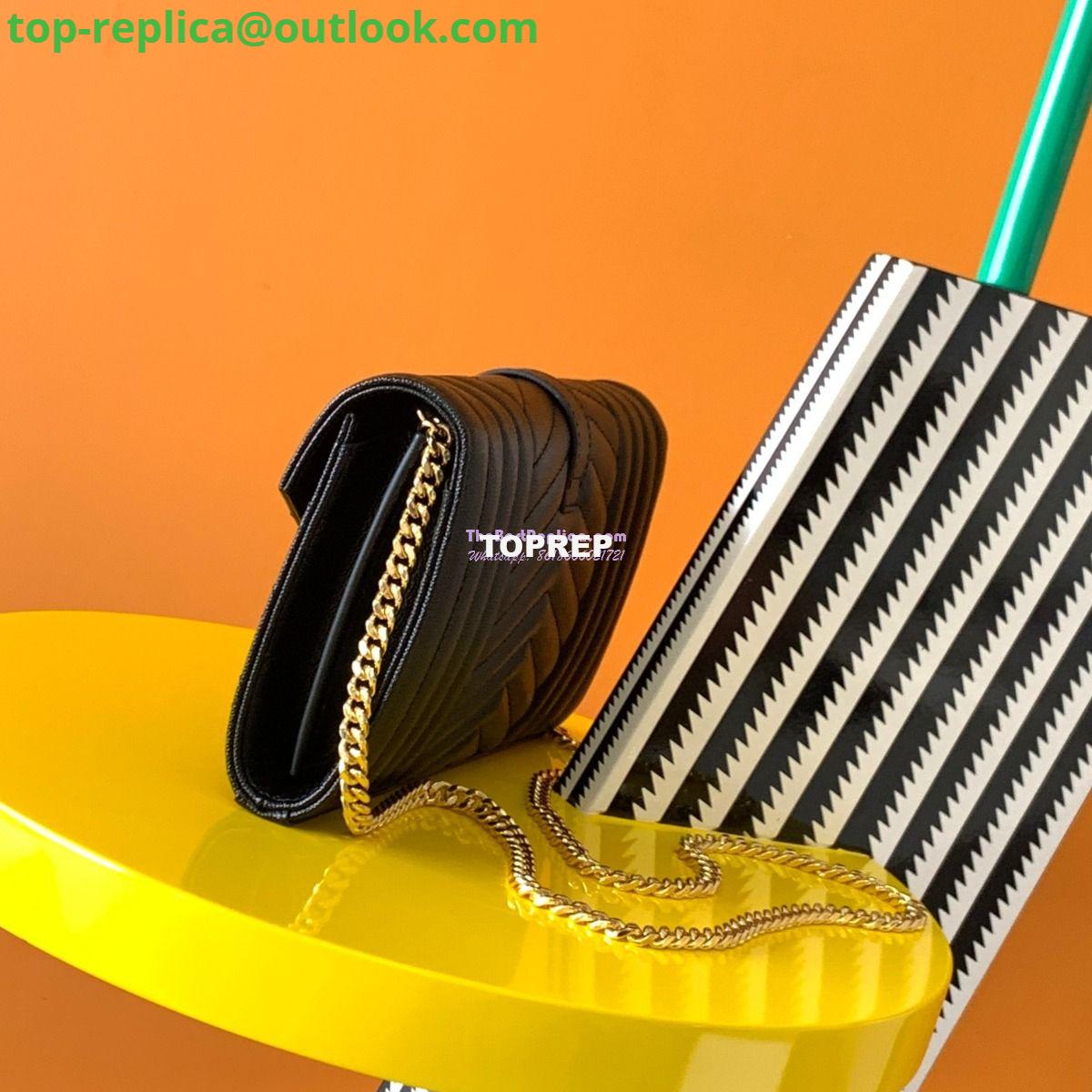 Replica YSL Saint Laurent Monogram Chain Wallet In Mix Matelassé Grain De Poudre Embossed Leather 620280 Black 3 Replica YSL Saint Laurent Monogram Chain Wallet In Mix Matelassé Grain De Poudre Embossed Leather 620280 Black 3