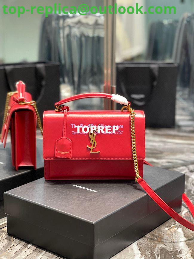 Replica YSL Saint Laurent Medium Sunset Satchel In Smooth Leather 634723 Red Replica YSL Saint Laurent Medium Sunset Satchel In Smooth Leather 634723 Red