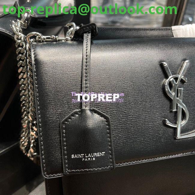 Replica YSL Saint Laurent Medium Sunset Satchel In Smooth Leather 634723 Black with Silver Hardware 5 Replica YSL Saint Laurent Medium Sunset Satchel In Smooth Leather 634723 Black with Silver Hardware 5