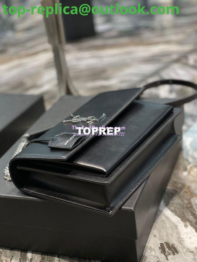 Replica YSL Saint Laurent Medium Sunset Satchel In Smooth Leather 634723 Black with Silver Hardware 6 Replica YSL Saint Laurent Medium Sunset Satchel In Smooth Leather 634723 Black with Silver Hardware 6