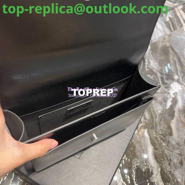 Replica YSL Saint Laurent Medium Sunset Satchel In Smooth Leather 634723 Black with Silver Hardware 9 Replica YSL Saint Laurent Medium Sunset Satchel In Smooth Leather 634723 Black with Silver Hardware 9