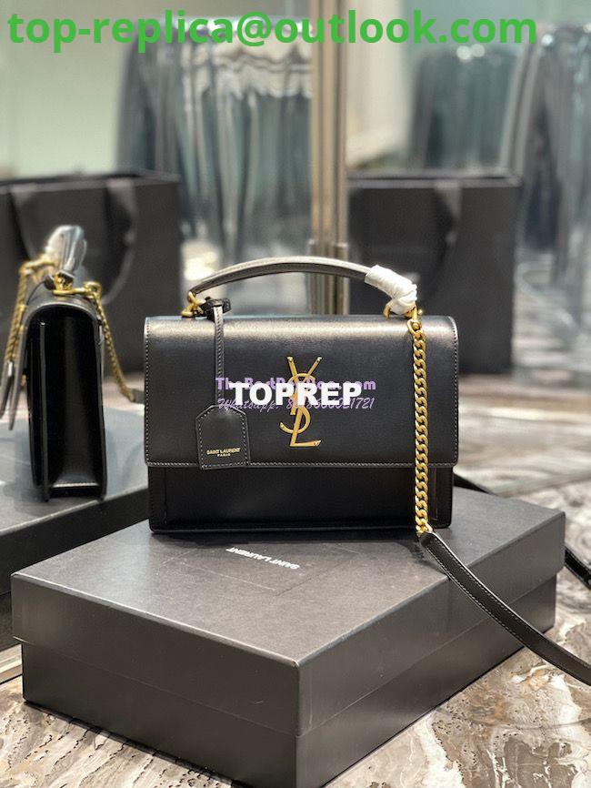 Replica YSL Saint Laurent Medium Sunset Satchel In Smooth Leather 634723 Black Replica YSL Saint Laurent Medium Sunset Satchel In Smooth Leather 634723 Black