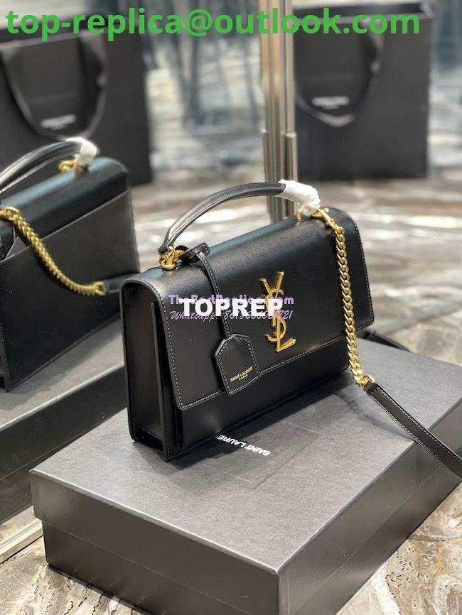 Replica YSL Saint Laurent Medium Sunset Satchel In Smooth Leather 634723 Black 3 Replica YSL Saint Laurent Medium Sunset Satchel In Smooth Leather 634723 Black 3