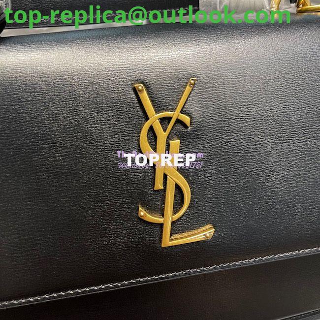 Replica YSL Saint Laurent Medium Sunset Satchel In Smooth Leather 634723 Black 4 Replica YSL Saint Laurent Medium Sunset Satchel In Smooth Leather 634723 Black 4