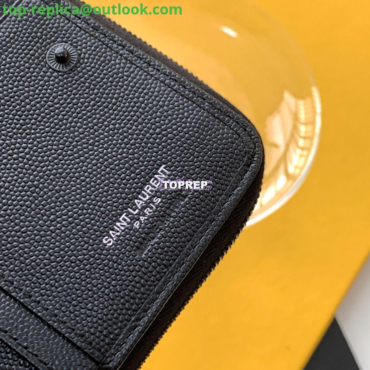 Replica YSL Saint Laurent Monogram compact zip around wallet in grain de poudre embossed leather with white trim 7 Replica YSL Saint Laurent Monogram compact zip around wallet in grain de poudre embossed leather with white trim 7
