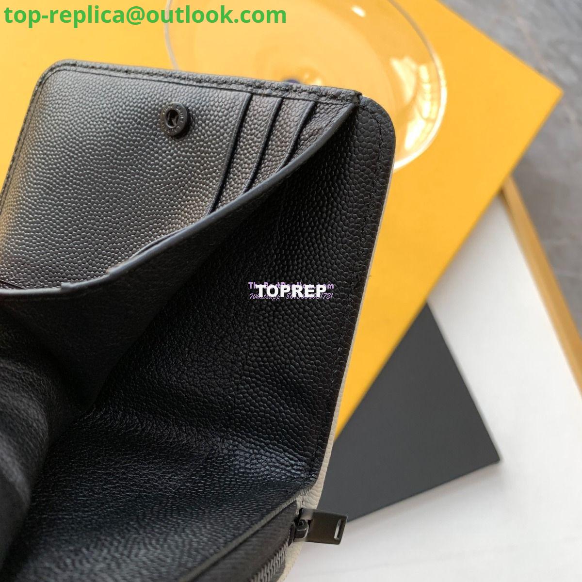 Replica YSL Saint Laurent Monogram compact zip around wallet in grain de poudre embossed leather with white trim 9 Replica YSL Saint Laurent Monogram compact zip around wallet in grain de poudre embossed leather with white trim 9