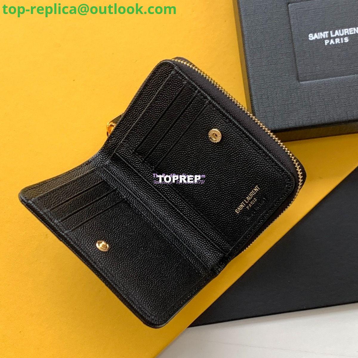 Replica YSL Saint Laurent Monogram compact zip around wallet in black grain de poudre embossed leather gold hardware 4 Replica YSL Saint Laurent Monogram compact zip around wallet in black grain de poudre embossed leather gold hardware 4