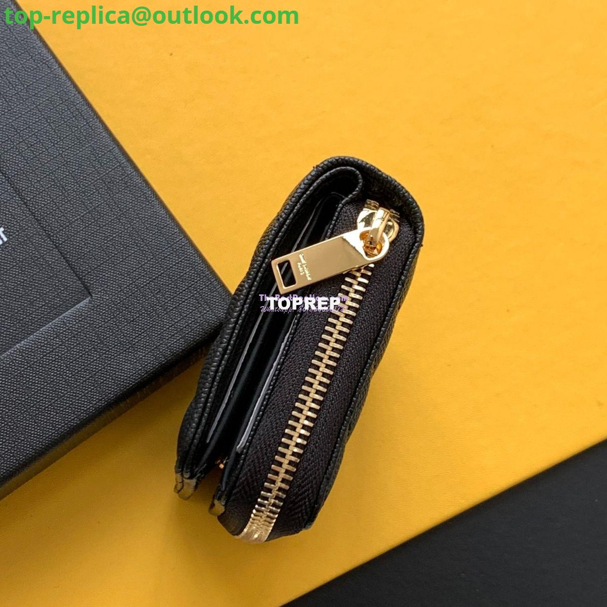 Replica YSL Saint Laurent Monogram compact zip around wallet in black grain de poudre embossed leather gold hardware 6 Replica YSL Saint Laurent Monogram compact zip around wallet in black grain de poudre embossed leather gold hardware 6